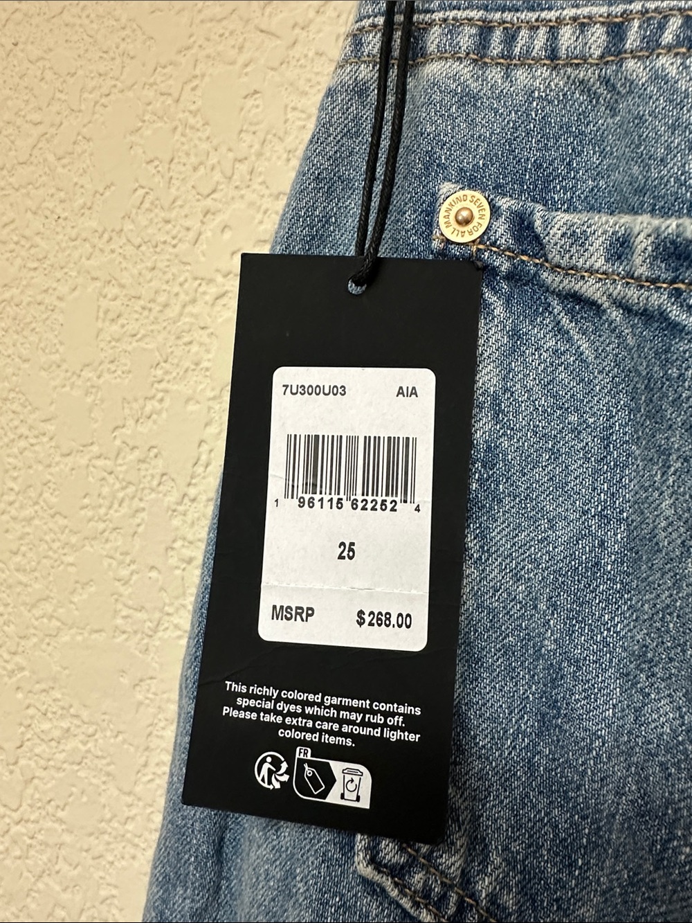 7 for all mankind WILLOW PALAZZO WIDE LEG in Indigo jeans size 26 - Picture 5 of 6